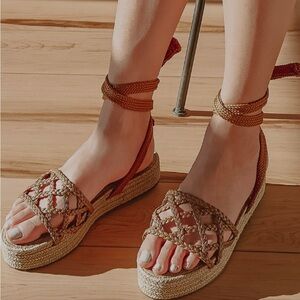 Schutz Byana Flatform Tie Up Sandals